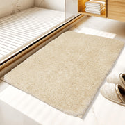GYTF Non Slip Small Bathroom Rug, Absorbent Thick Soft Microfiber Bath Mat, Beige, 16x24 in