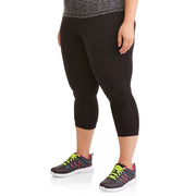 JJS MAE WA2233D Athletic Works Women's and Women's Plus Active Dri-Works Capri Leggings, 3X, Black Soot