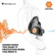 Decibullz Custom-Molded Percussive Shooting Filter Earplugs