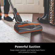 Nobrand Rocket Ultra-Light Corded Bagless Stick Vacuum with Swivel Steering, Convertible Handheld, Gray Orange, HV301