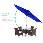 Best Choice Products 10ft Steel Market Patio Umbrella with Crank Handle, Push Button Tilt, 6 Ribs, Resort Blue, SKY6700