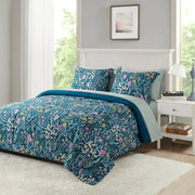 Mainstays Bed-in-a-Bag, Queen, Blue Floral