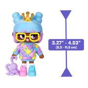 Moose Toys XOX Kweenie Quirky Kweens Collectible 4-Inch Mini Fashion Figurine with Stackable Display Case and Collector Card