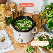 Beautiful 29139 2 Qt Manual Slow Cooker, 2-Pack, Tomato Red + White Icing