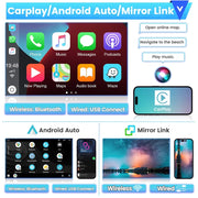 Podofo A7055A3019A4C888 2+64G for 2010-2014 Ford Exports Mustang Wireless Carplay Android Auto Mirror Link 10.1 inch Touchscreen Car Stereo Radio