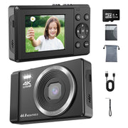 VILINICE AC06F Digital Camera, 48MP CMOS Sensor, 16x Zoom, with 32GB SD Card, Black,