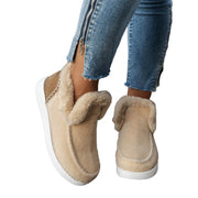 GlobalBreeze Womens Cozy Micro Suede Winter Slippers with Memory Foam Insoles, Fuzzy Faux Fur Collar, Slip-On, Khaki