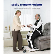 VOCIC Sit to Stand Patient Lift with 400 lb Capacity, Foam Handles, Foldable Seat, White, AY03