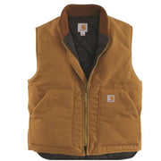 Carhartt V01 Firm Duck Relaxed-Fit Insulated Rib Collar Vest for Men - Carhartt Brown - XL