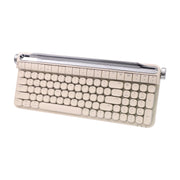 OUSEITECH ACTTO B705 Retro Typewriter Mechanical Keyboard, Cream White, Dual-Mode Bluetooth and Wired, Blue Switch, RGB Backlight, Knob and Stand
