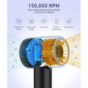 BeautifyEase JYCFJ-1 (ZCY883) Hair Dryer, 1500W Brushless Motor, Fast Drying Ionic Technology, Low Noise 51 dB, Ergonomic Design, Black