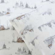 Lenox 6-Piece 100% Cotton Flannel Sheet Set, Queen, Cottage Neutral