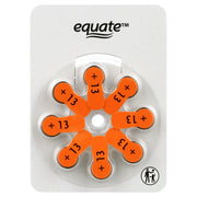 Equate CRP 13-32 Hearing Aid Batteries CRP 13-32, Zinc Air Technology, Long Tab Design