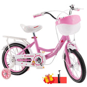 Bruce & Shark B601-086-B~007wal Kids Bike with Flashing Training Wheels & Basket, Pink, 18