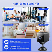 WrongDuck Mini Wireless Security Camera, 1080P HD, Magnetic Mount, Motion Detection, Night Vision, WiFi, Indoor Outdoor