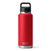 YETI Rambler 46 oz Hydration Bottle with Chug Cap, Double-Wall Vacuum Insulated, Stainless Steel, No Sweat Exterior, Rescue Red, 81481048