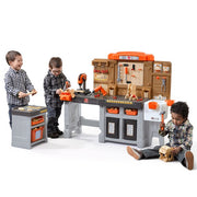 Step2 489099 Play Workshop & Utility Bench, Kids Pretend Play Workbench - Grey, Orange