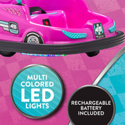 Flybar FB25020AE Kid Trax 6V Bumper Car Ride-On Toy, Pink