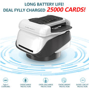 JDNRXO G243ZQ01WH Automatic Card Shuffler and Dealer Machine, 2-in-1 Programmable with 4 Wireless Remotes, USB-C Rechargeable, Supports 1-2 Decks and 1-12 Players, Compatible with Poker UNO Blackjack Texas Holdem