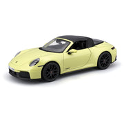 Maisto Porsche 911 Targa 4 GTS 992.2 Diecast Model Car, Yellow with Black Top, 1:18 Scale, 31470YL