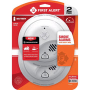 First Alert 1046828  Battery-Operated Smoke Alarm, 2-Pack, 9V Batteries Included