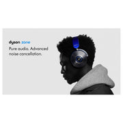 Dyson Zone Noise-Cancelling Headphones, Wireless Bluetooth, Ultra Blue, Micro-Suede Cushions, 376119-01