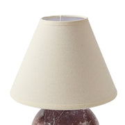 Home Dcor Collection Accent Table Lamp, Dark Red Marble Ceramic Base, Linen Empire Shade, 12.5 in, UBD666170517034