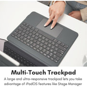 Macally iPad Pro 13 Inch Keyboard Case with Backlit Bluetooth Keyboard, Multi-Touch Trackpad, Adjustable Stand, Apple Pencil Holder, Black, IPKBCASEP13