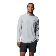 Columbia Men's PFG Solar Stream II Hoodie, Omni-Shade UV Protection, Omni-Wick Moisture-Wicking, Omni-Freeze Cooling, Cool Grey, Big Size, 215630