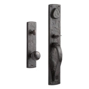 EH-TB-18-700.10-R-DB-NB-N - Ellis Entrance Door Set with Round Knob w/spring assistance - No Backset - Right Hand - Dark Bronze