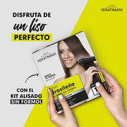 Be Natural Placenta Life Keratin Straightening and Split End Repair Mask Kit with Hyaluronic Acid, Formaldehyde Free, Frizz Reduction, Long-Lasting Smooth Hair, PLF01