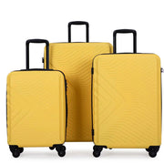 Travelhouse TH1065YE 3 Piece Luggage Set Hardshell Lightweight Suitcase with TSA Lock Spinner Wheels 20in24in28in.(Yellow)