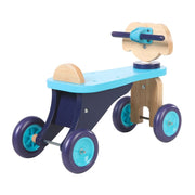 Dynacraft 8808-82 Wooden Puppy Push Ride-On Toy for Toddlers, Blue Wheels, Purple Handlebars, Ages 18 Months to 3 Years, Supports Up to 40 lbs