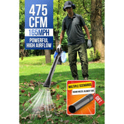Wild Badger Power 26cc Gas-Powered Handheld Leaf Blower, 475 CFM, 165 MPH, Lightweight 10.1 lbs, 13.5 oz Fuel Tank, Anti-Vibration