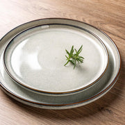 AmorArc Ceramic Dinnerware Sets for 6, 18 Pieces Stoneware Plates and Bowls Sets, Green Wheat - Dishwasher Safe