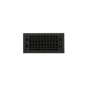 Signature Hardware Cast Iron Floor Register with Louvers Black Powdercoat