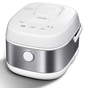 Toshiba Induction Heating Rice Cooker, 5.5 Cups, Low Carb Programmable Multi-Functional Steamer, 8 Cooking Functions, 24-Hour Delay Timer, Auto Keep Warm, Silvery White, TRSH01