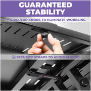 Liquid Stands Expandable DJ Table Stand, Adjustable 32-43 in Length, 27-37 in Height, Heavy-Duty Double-Braced X-Style Steel Frame, Supports 160 lb, Portable Foldable Music Workstation