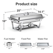 Bluebow 4 Pack Chafing Dishes for Buffet Set, Stainless Steel