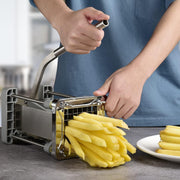 Sopito French Fry Cutter, Stainless Steel Kitchen Tool with 3 Interchangeable Blades 1/2inch 3/8inch 1/4inch, Manual Push Operation