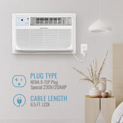 Keystone KSTAT12-2HD Through-the-Wall Air Conditioner with Supplemental 12,000 BTU White