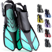 CAPAS CN0441 Snorkel Fins, Adjustable Open Heel, Green, S/M (US Men 4.5-8.5 / Women 5.5-9.5)