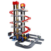Bruce & Shark T002-009 Kids Car Wheel Track Toy Parking Garage with 8 Colorful Cars and Interactive Elevator