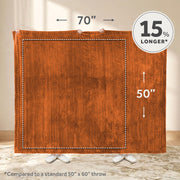 Sunbeam Heated Electric Luxe Plush Throw Blanket, Luxury Collection, Gingerbread, 50 x 70 in, 4 Heat Settings
