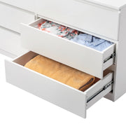 FCH Ktaxon 6 Drawer Double Dresser, White