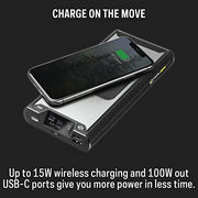 Goal Zero Sherpa 100PD Portable Power Bank, 100W USB-C Power Delivery, 15W Wireless Charging, Aluminum Unibody, Protective Sleeve, 95Wh GZ22220