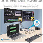 StarTech 132N-TB4USB4DOCK Thunderbolt 4 Multi-Display Docking Station, Quad/Triple/Dual Monitor Dock