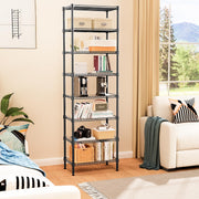 M MZG 8-Tier Adjustable Metal Wire Shelf, Black Matte, 13.8 in D x 23.6 in W x 79.5 in H, Heavy-Duty Storage Shelves