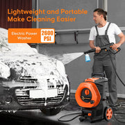 Vebreda 3300 PSI Electric Pressure Washer for Cars Homes Driveways, Patios Orange