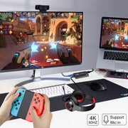 DIGITNOW 4K Audio Video Capture Card, HDMI USB 3.0 Video Capture Device, Full HD 1080P, Microphone Input, Black, V316